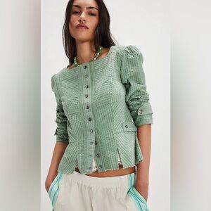Free People Darcy Fitted Jacket NWT Size Small in Maine Green